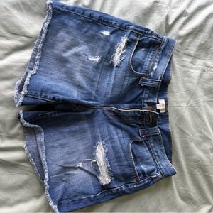 Denim Blue Distressed Women's Shorts